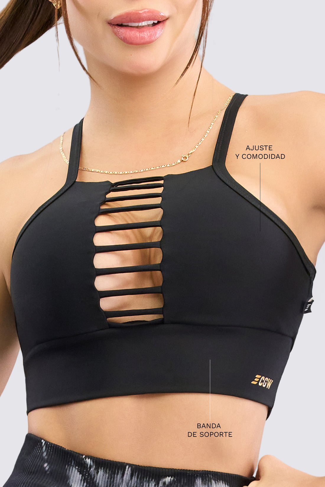 TOP NEGRO DEPORTIVO CON TIRANTES RVC