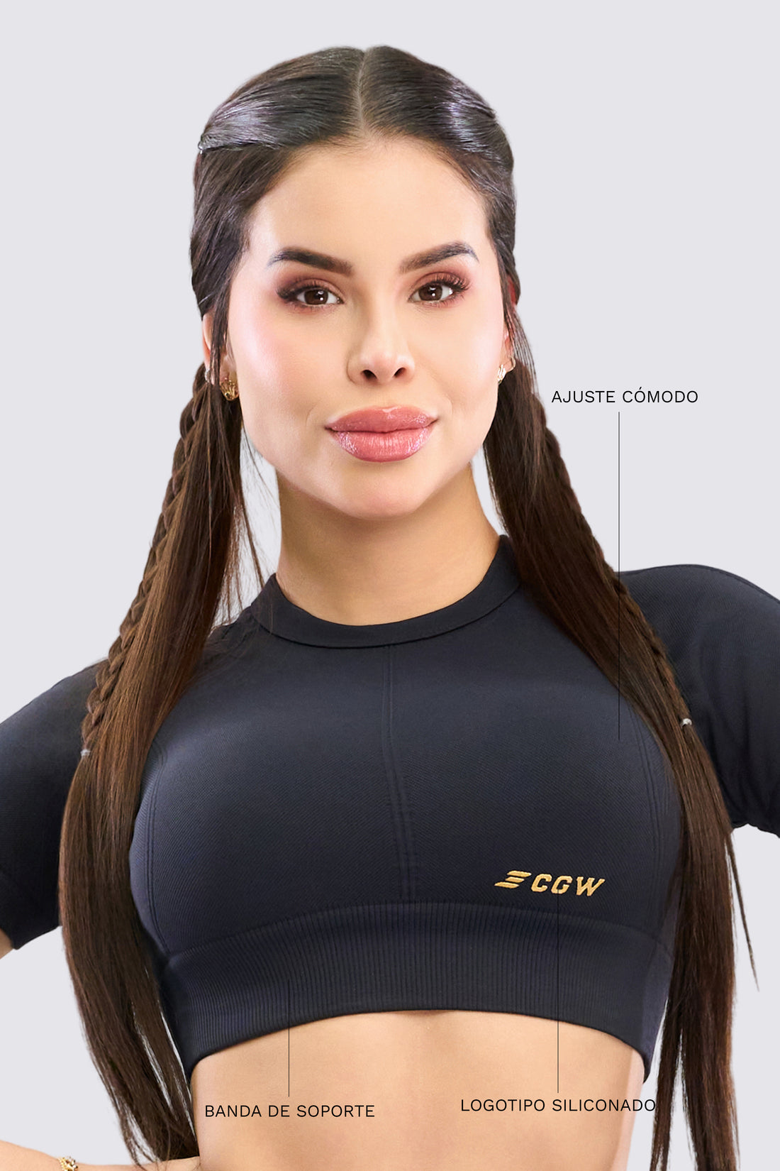 TOP DEPORTIVO NEGRO MANGA CORTA RVC