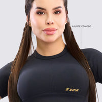 TOP DEPORTIVO NEGRO MANGA CORTA RVC