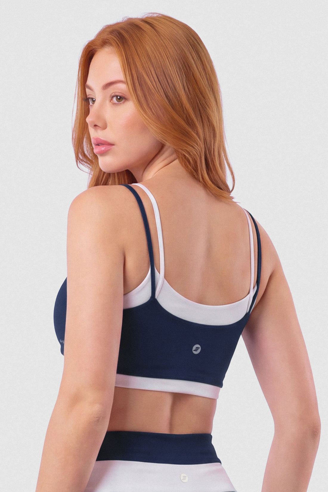 TOP AZUL MARINO - BLANCO DOBLE CAPA PPC