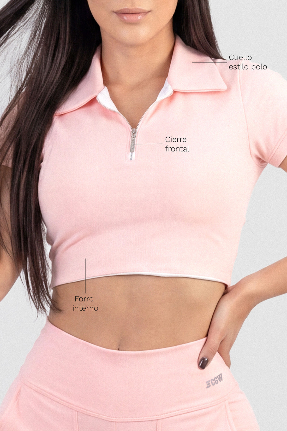 TOP CUELLO ESTILO POLO ROSA MUSE CCR
