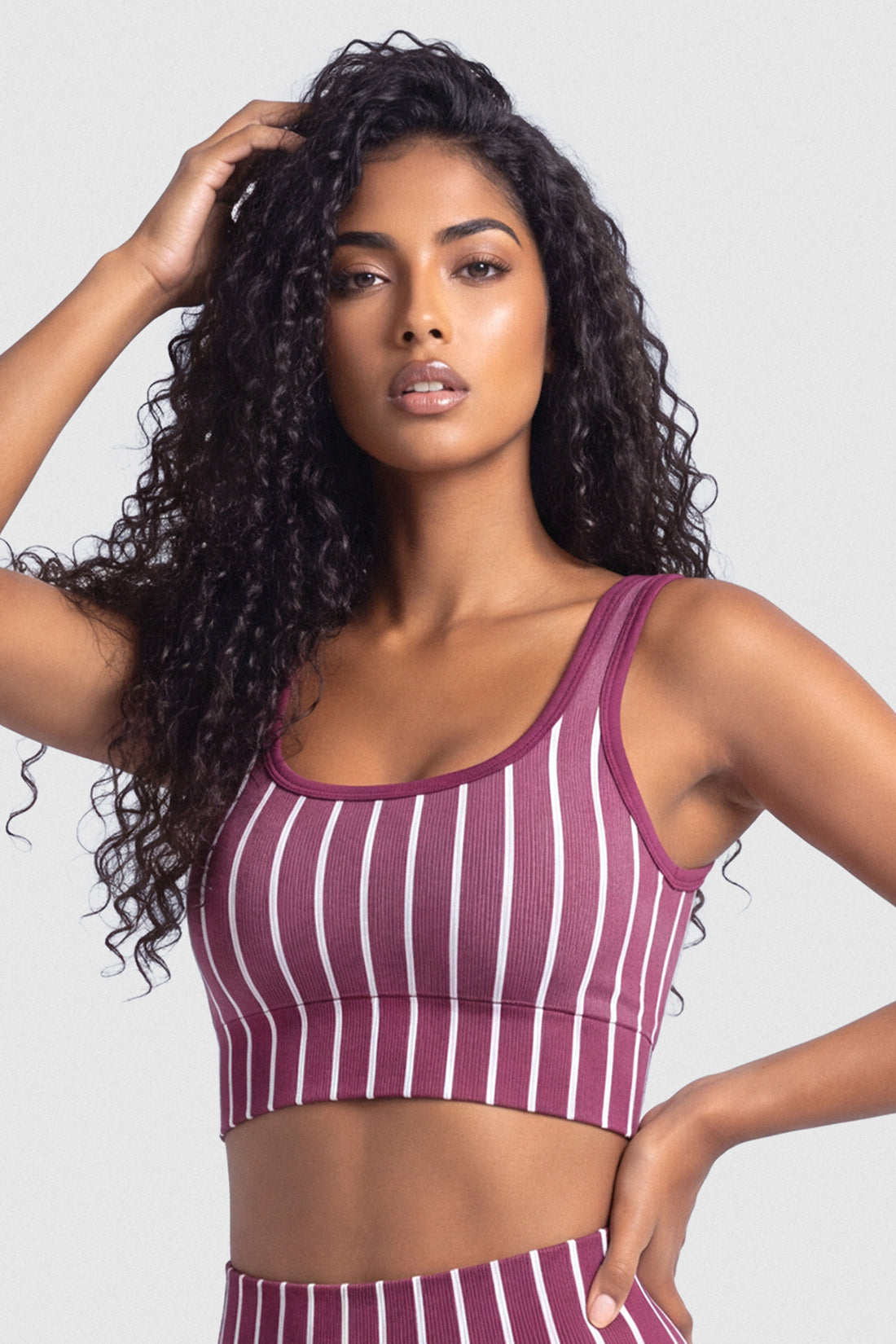 TOP VINOTINTO ESTAMPADO DE FRANJAS PPC