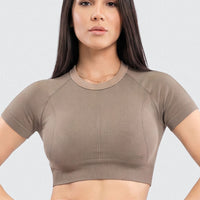 TOP DEPORTIVO MOCCA MANGA CORTA CCR