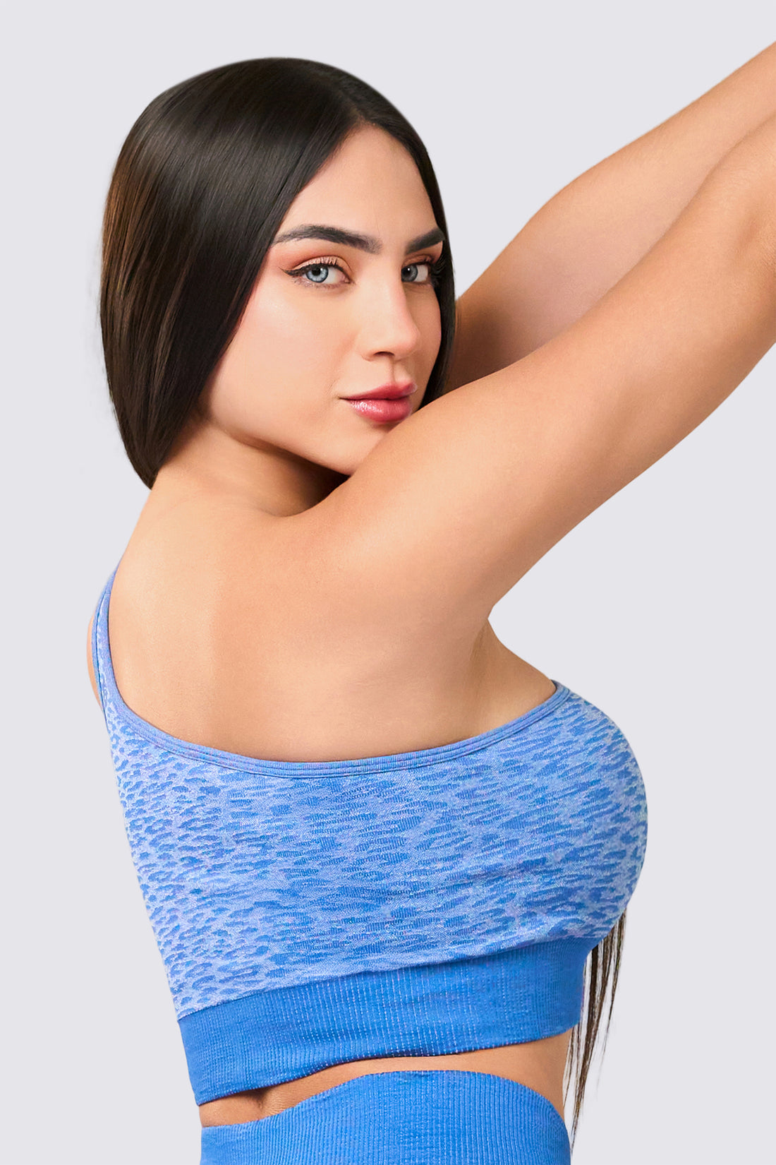 TOP ANIMAL PRINT AZUL ESCOTE ASIMÉTRICO RVC