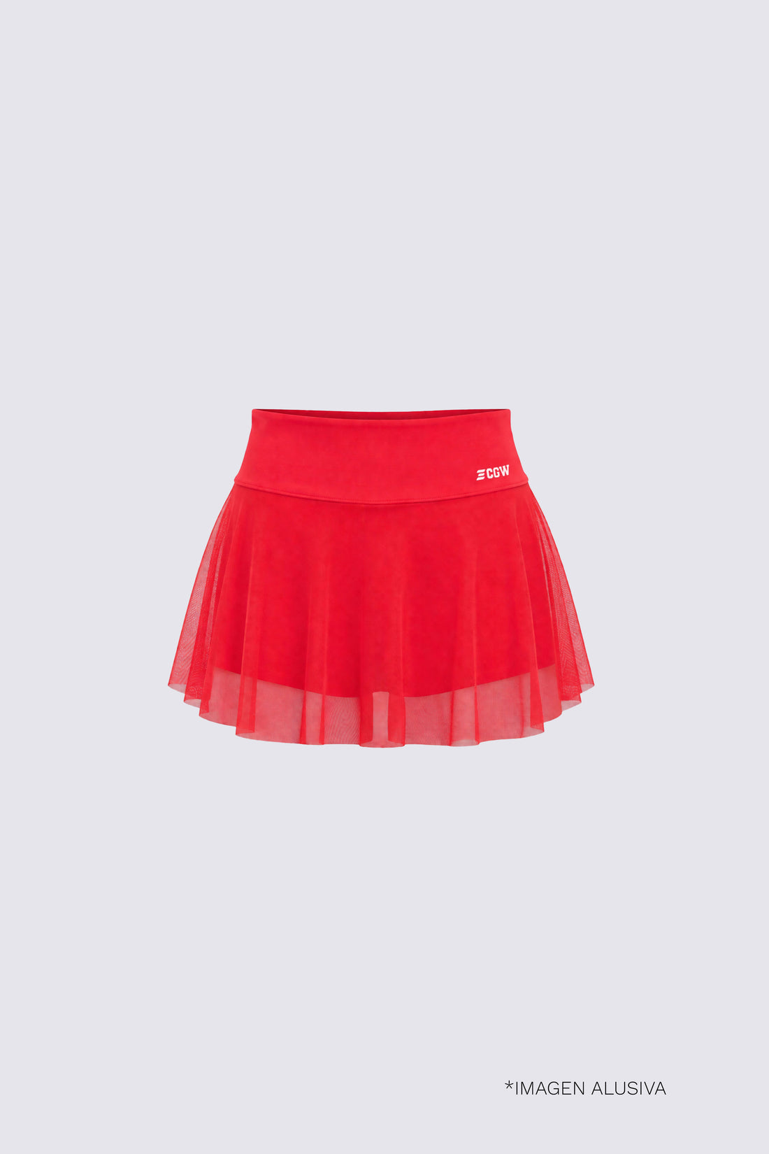 FALDA DEPORTIVA ROJA CON CAPA DE MALLA RVC