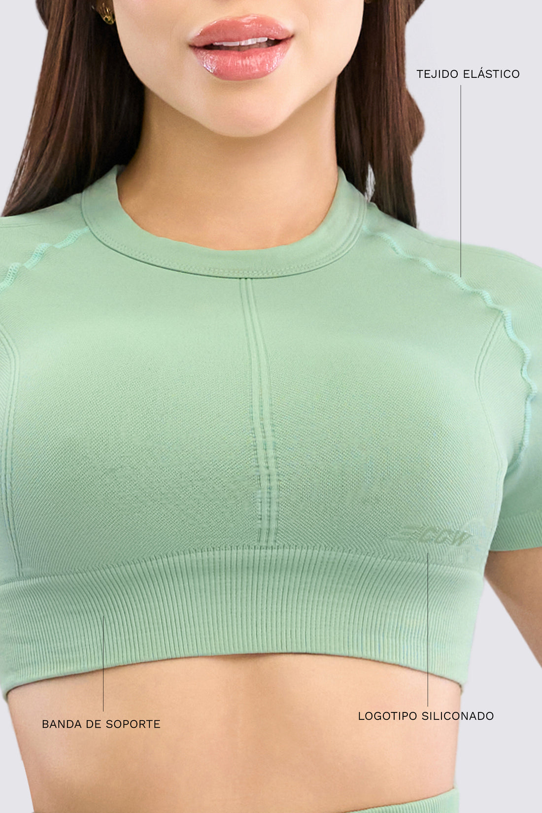 TOP DEPORTIVO VERDE MANGA CORTA RVC