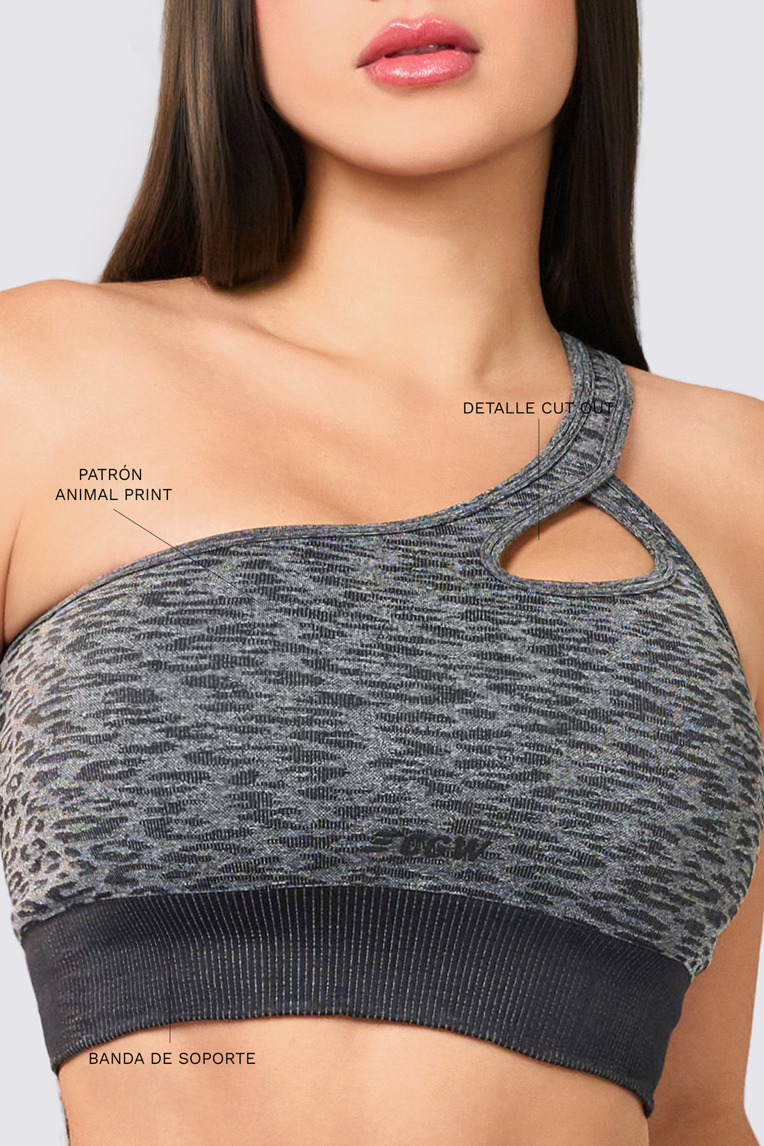 TOP ANIMAL PRINT NEGRO ESCOTE ASIMÉTRICO RVC