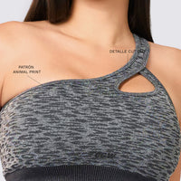 TOP ANIMAL PRINT NEGRO ESCOTE ASIMÉTRICO RVC