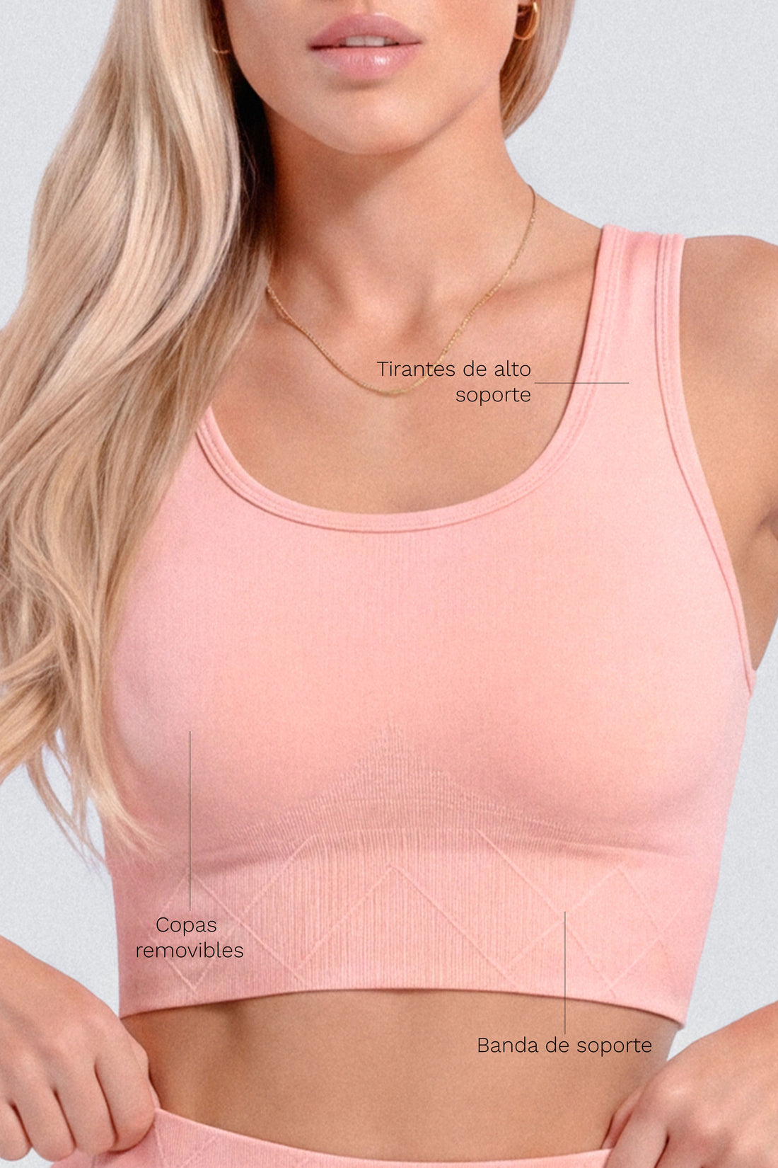 TOP DEPORTIVO ROSA MUSE TEXTURA HEXAGONAL CCR