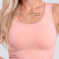 TOP DEPORTIVO ROSA MUSE TEXTURA HEXAGONAL CCR
