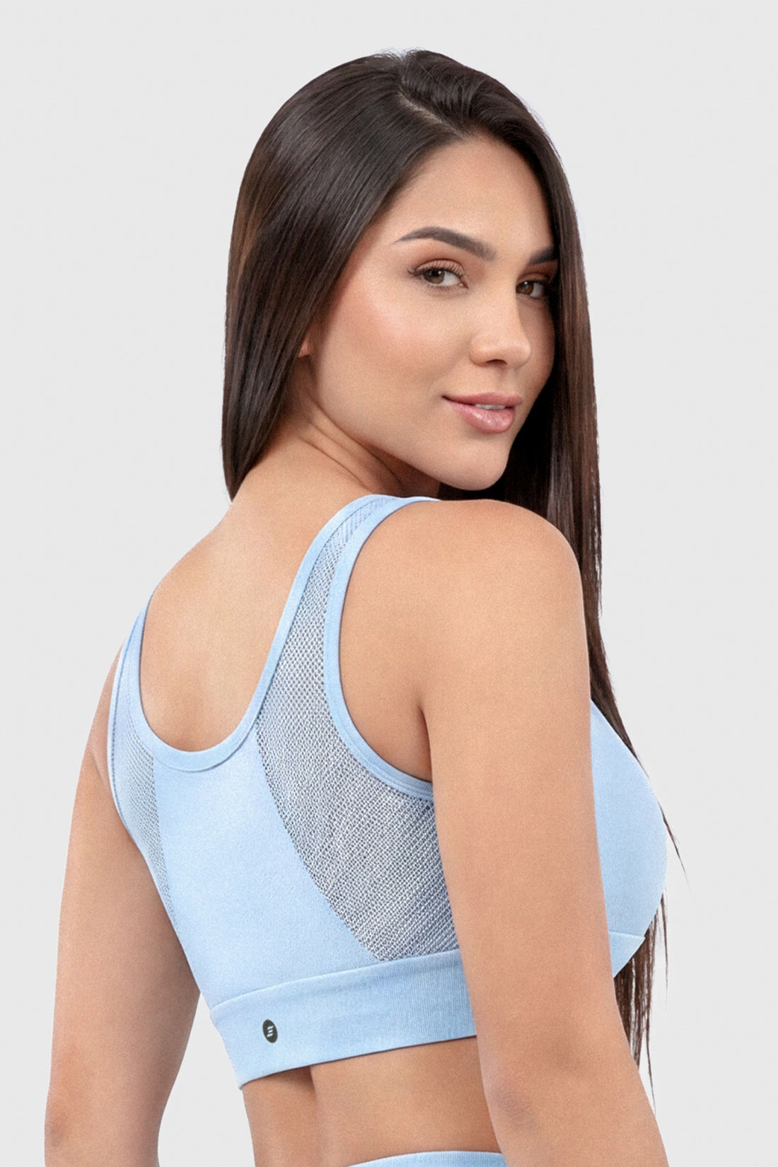 TOP DEPORTIVO BABY BLUE MALLA FRONTAL CDC