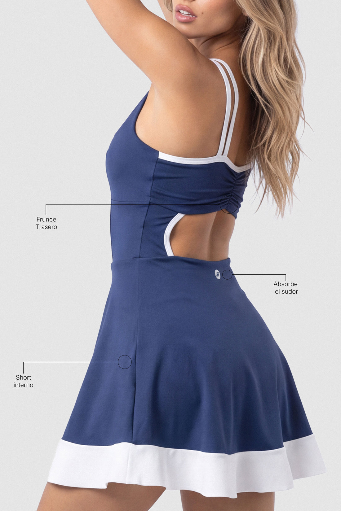 VESTIDO ESCOTE EN V AZUL MARINO PPC