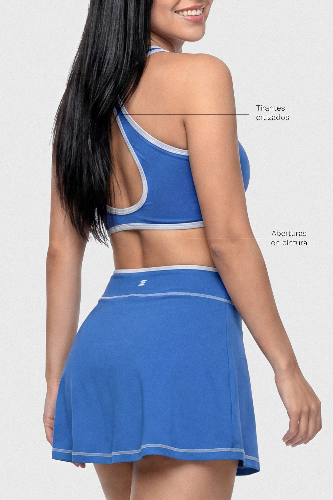 VESTIDO AZUL CUT OUT EN CINTURA CDC
