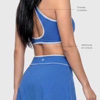 VESTIDO AZUL CUT OUT EN CINTURA CDC