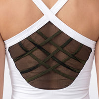 VESTIDO BLANCO CON TIRANTES CRUZADOS Y ESPALDA TRANSPIRABLE RVC
