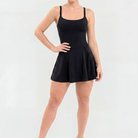 VESTIDO NEGRO CON TIRANTES CRUZADOS Y ESPALDA TRANSPIRABLE RVC