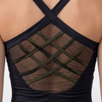 VESTIDO NEGRO CON TIRANTES CRUZADOS Y ESPALDA TRANSPIRABLE RVC