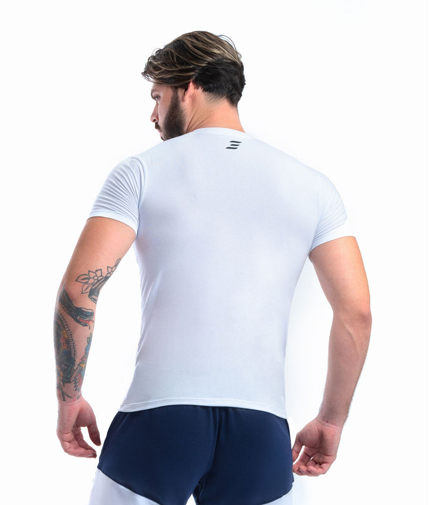 Camiseta Deportiva Para Hombre Blanco 0105B | Colombian Gymwear