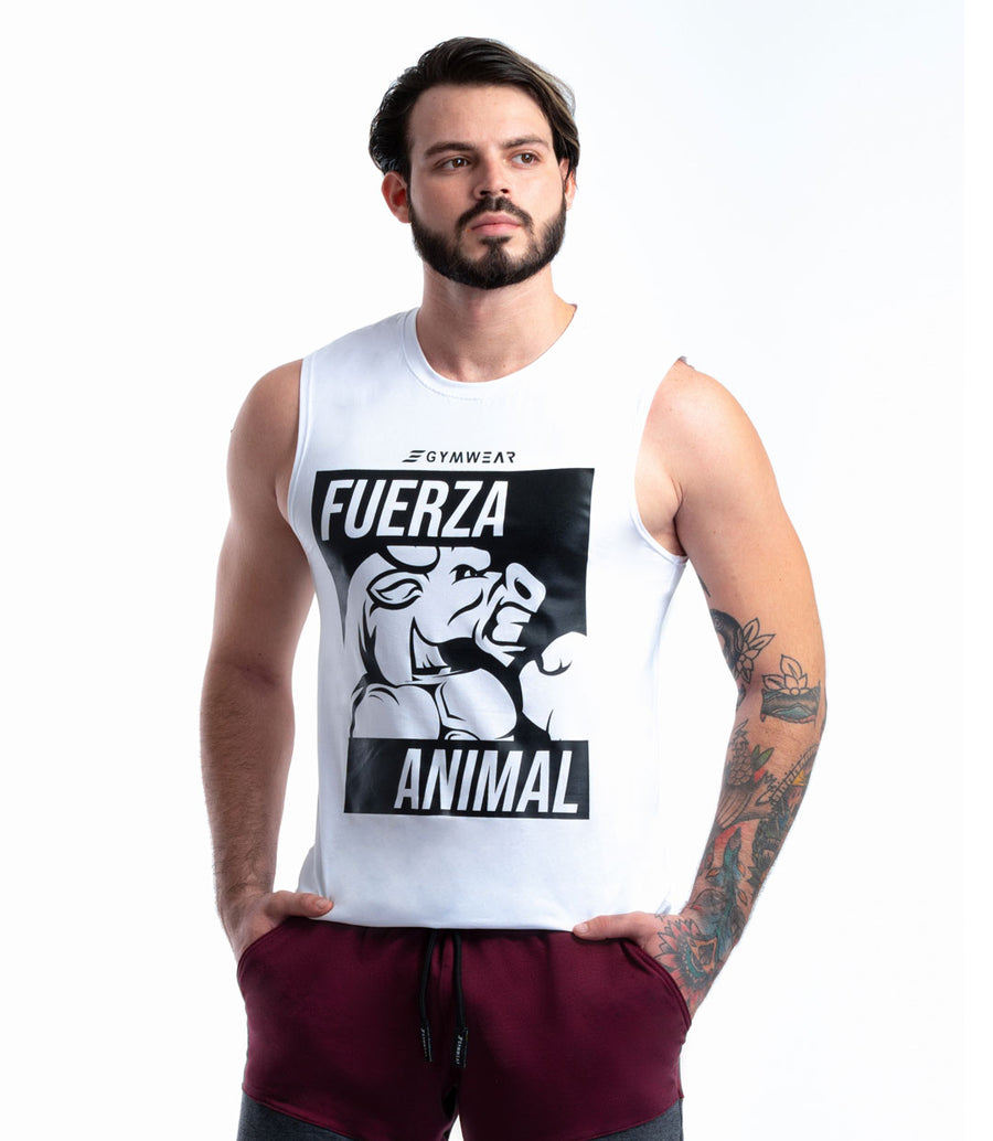 Camiseta Sisa Deportiva Para Hombre Blanca 0506B | Colombian Gymwear
